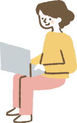 PCを操作する女性のイラスト